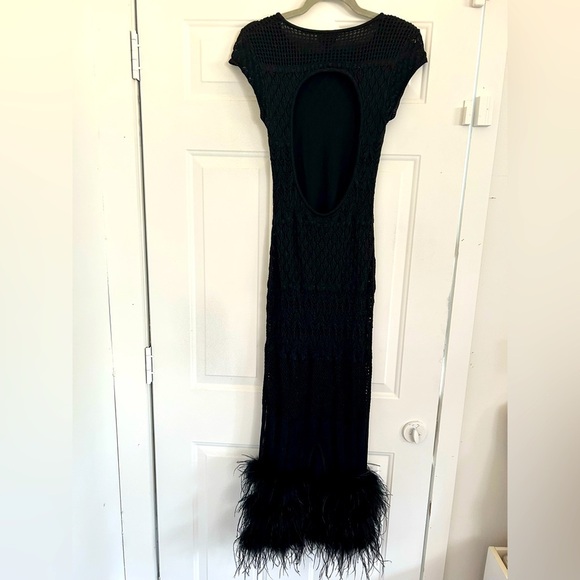 NWT Ostrich Feather Dress torn by Ronny Kobo - Picture 6 of 9